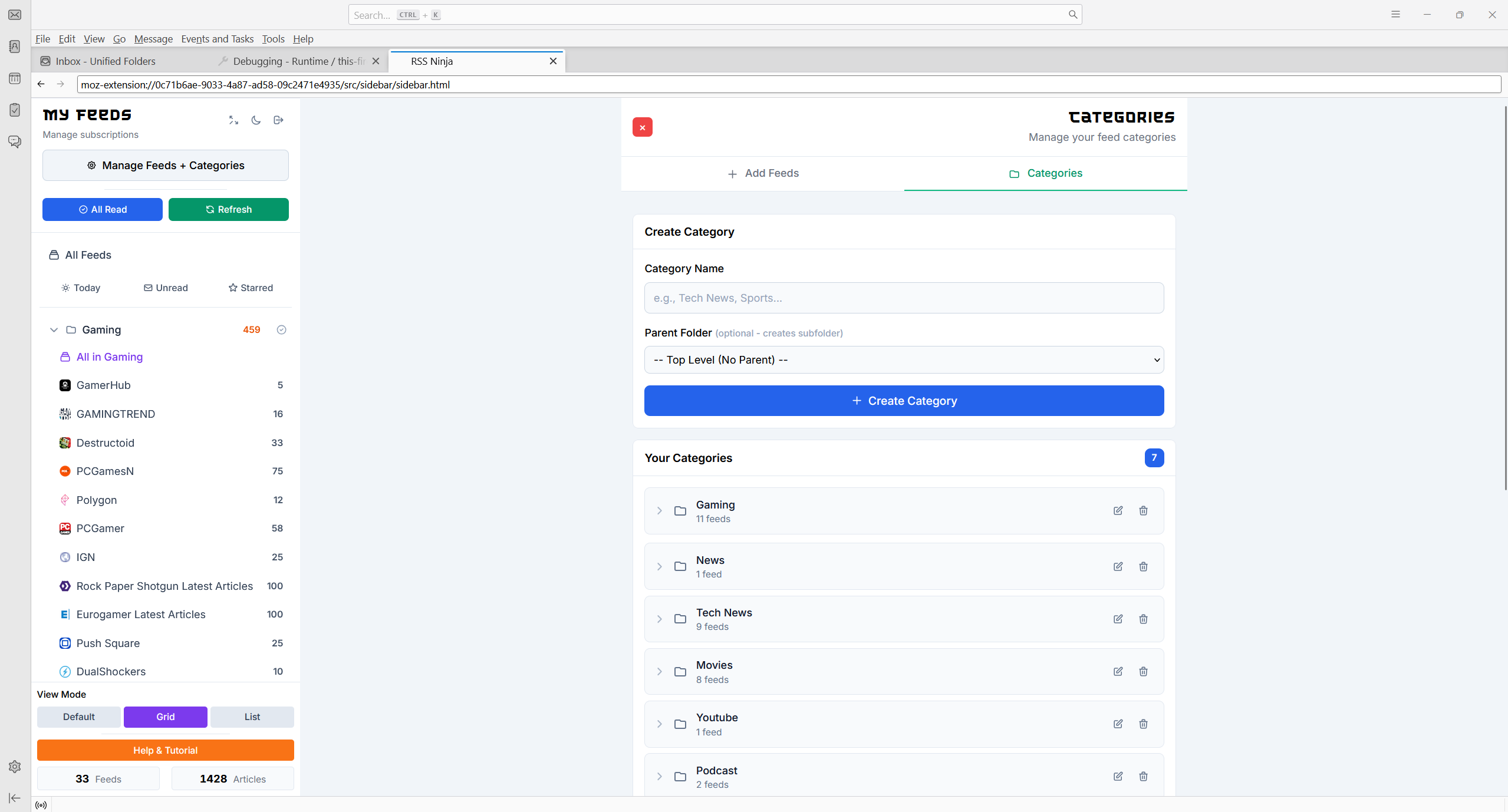 RSS Ninja Thunderbird